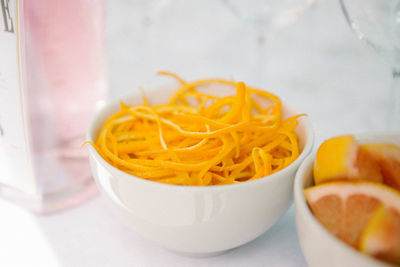 High angle view of meal served in bowl