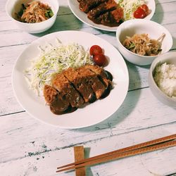 Close-up of served food