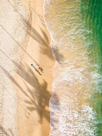 High angle view of people on beach