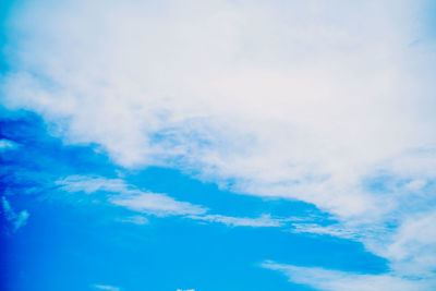 Low angle view of clouds in blue sky