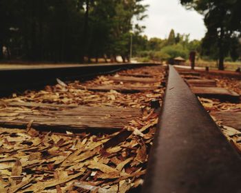 Close-up of railroad track