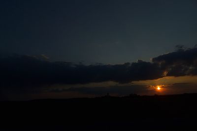 Scenic view of silhouette landscape against sky during sunset