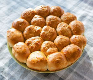 High angle view of bread on table