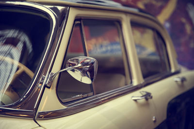 Close-up of car window