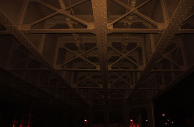 Low angle view of illuminated bridge