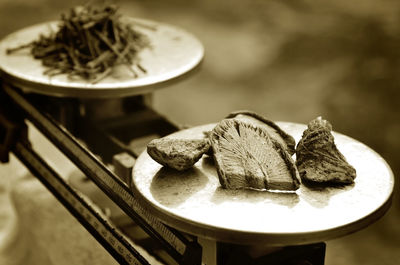 High angle view of dessert in plate