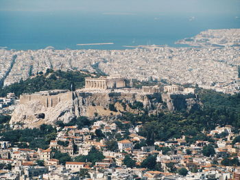 High angle shot of townscape
