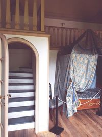 View of wooden staircase in house