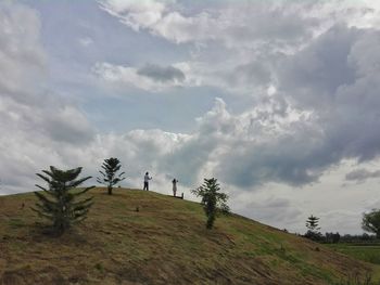 Scenic view of land against sky