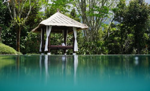 Gazebo by the pool in bali