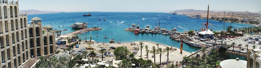 Boats in harbor