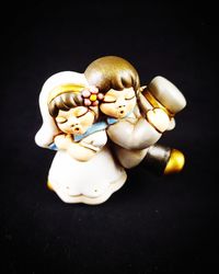 High angle view of stuffed toy on table