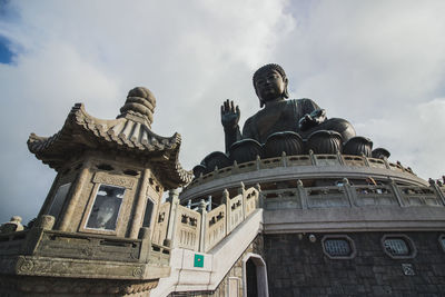 Low angle view of statue of building