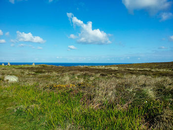 Scenic view of field against sky