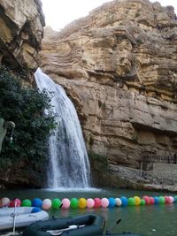 Scenic view of waterfall