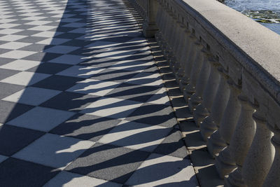 High angle view of shadow on water