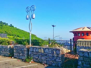 Built structure against clear blue sky