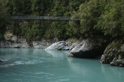 Scenic view of river flowing through rocks