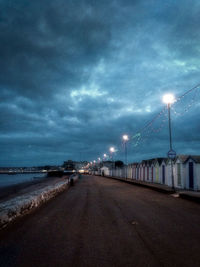 View of beach at night