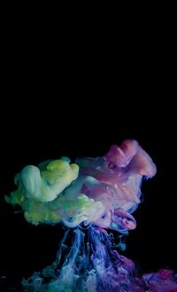 Close-up of colorful ink in water