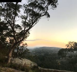 Scenic view of landscape against sky during sunset