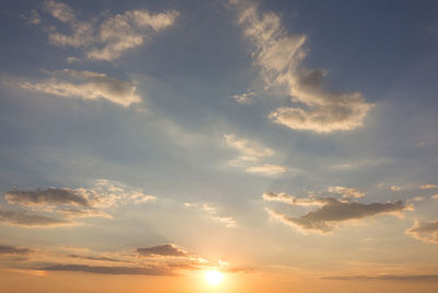 Low angle view of sky at sunset