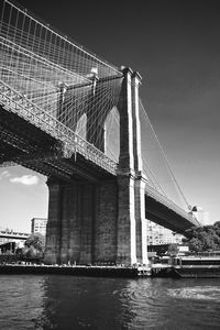 Low angle view of bridge over river