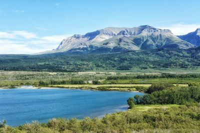 Scenic view of mountains against sky