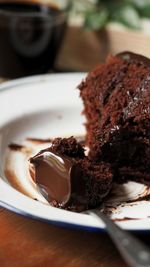 Close-up of dessert in plate on table