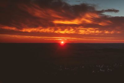 Scenic view of sunset over sea