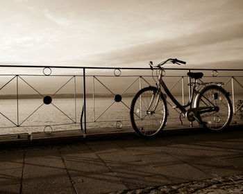 View of bicycle against cloudy sky