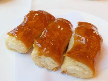 Close-up of dessert in plate