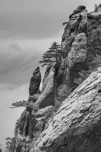 Low angle view of rock formation