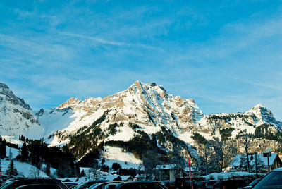 Snow covered mountain against sky