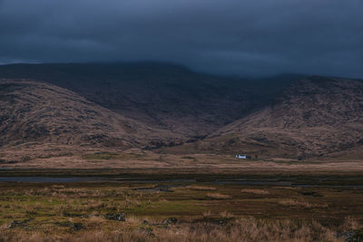 Scenic view of land against sky