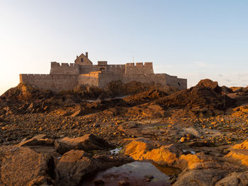 View of castle against clear sky