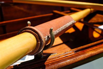 High angle view of piano keys