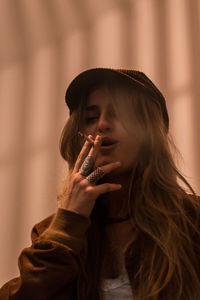 Young woman looking away