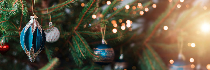 Close-up of illuminated christmas lights