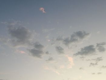 Low angle view of sky at sunset