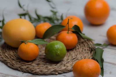 Close-up of fruits on table