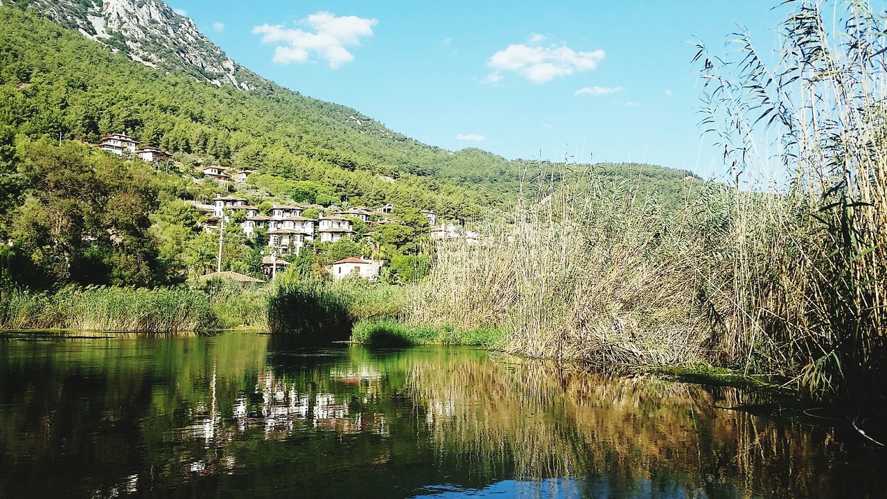 SCENIC VIEW OF LAKE WITH TREES REFLECTION AGAINST SKY