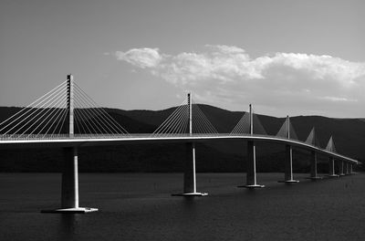 Low angle view of bridge against sky