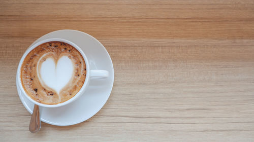 Directly above shot of coffee on table