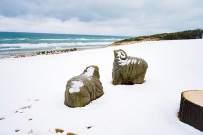 Scenic view of beach against sky