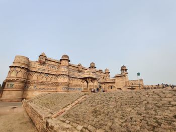 Exterior of temple against clear sky