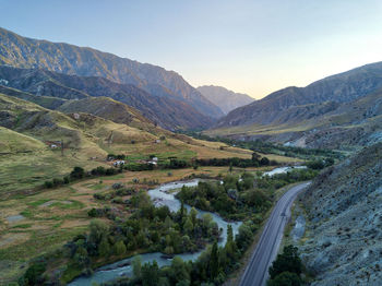 Scenic view of landscape against clear sky