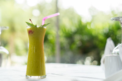 Close-up of drink on table