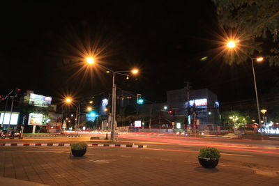 Illuminated city at night