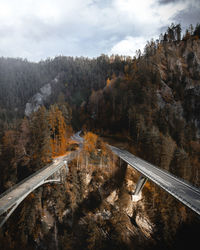 Bridge over river against sky